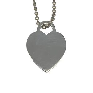 TIFFANY Co to Necklace Choker Heart Ball Chain Pendant Sterling Silver